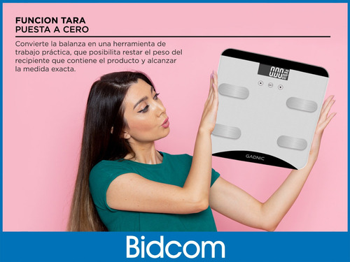 Balanza Eléctrica Digital Gadnic Para Personas Medidor Peso Color Gris