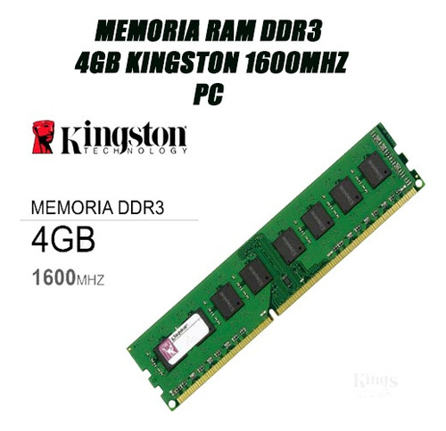 Memoria Ram Ddr3 4gb Kingston De Pc 1600mhz Nuevo 3