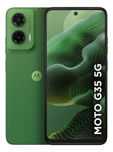 Smartphone Motorola Moto g35 5G - 128GB 12GB (4GB RAM+8GB Ram Boost) e Camera 50MP com AI NFC Tela 6.7" com Superbrilho - Verde - Vegan Leather