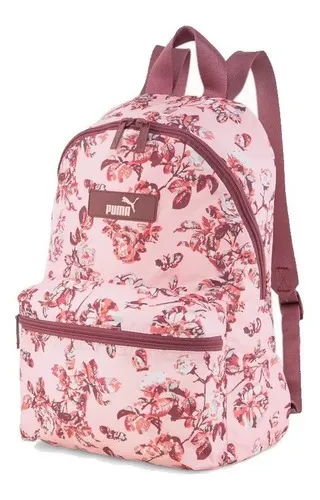 Mochila Puma Core Pop Cor Rosa floral Parcelamento sem juros