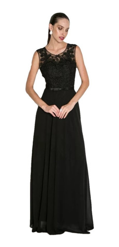 Imagem 2 de 6 de Vestido Formatura Festa Longo Preto Rendas Lindoo