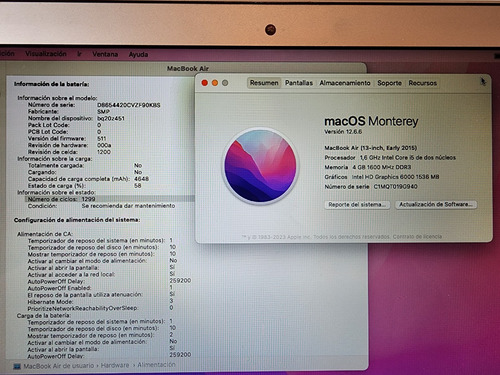 Imagen 8 de 10 de Macbook Air A1466 I5 13.3'' 4gb Ram 128gb + Cargador - Leer