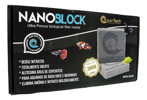 Mídia Biológica Ocean Tech Nanoblock 10x10x2,5cm Trata 2800l