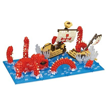 Nanoblock Kraken Attack Kit De Construcción, Azul