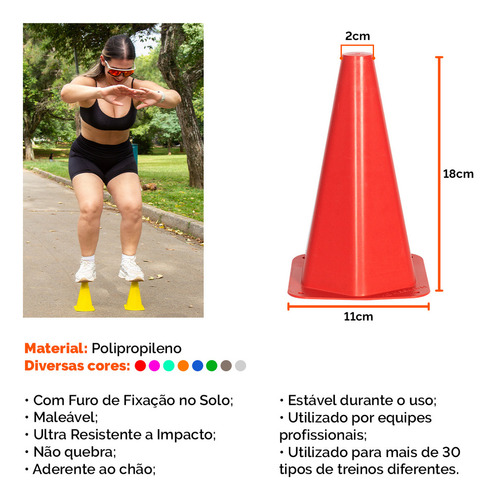 Kit Funcional Agilidade 5 Chapéus + 5 Cones e Escada Para Treino Completo Cor Colorido