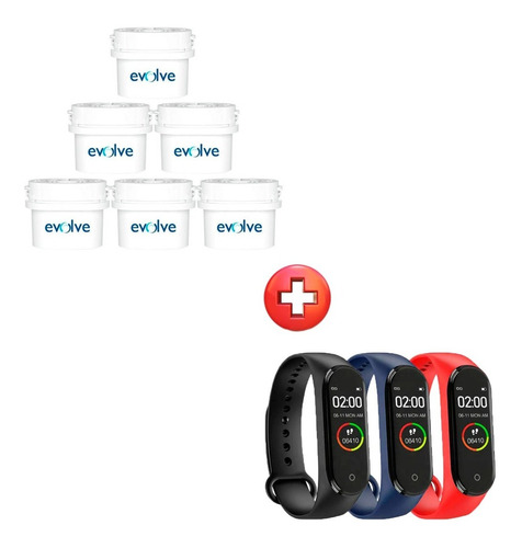 Repuesto 6 Filtros Jarra Aqua Optima Envolve + Smartwatch