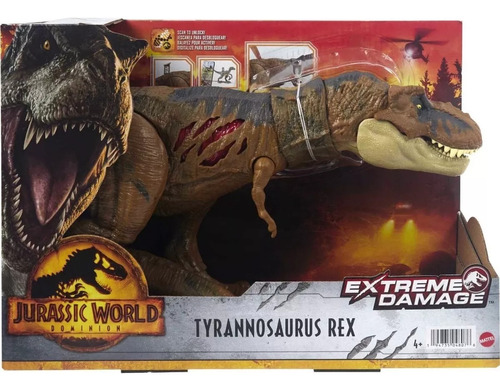 Tiranosaurio Rex Jurassic World Daño Extremo - Premium
