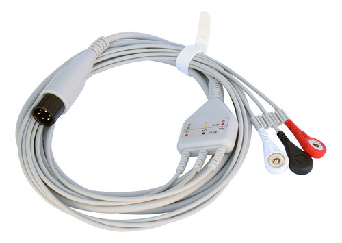 Cable Ecg 3 Puntas Para Monitor / Tipo Snap Estandar Iec