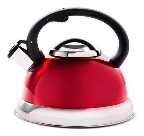 Chaleira Brinox Com Apito Roma 2,7l Inox Vermelho - 4875/101 Cor Vermelho