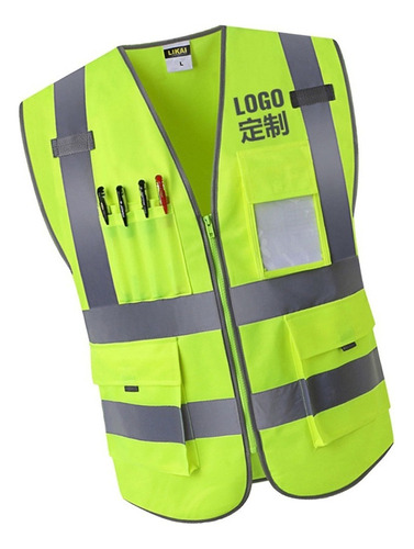 2 Front Safety Vest With High Visibility Zipper .