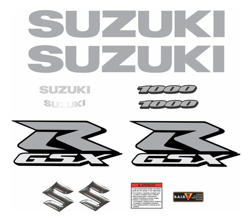 Kit Jogo Faixa Emblema Adesivo Suzuki Gsxr 1000 Cr15