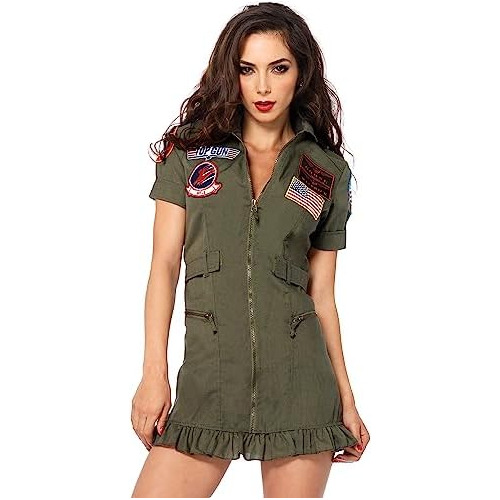 Disfraz De Vestido De Piloto Licencia De Top Gun Mujere...