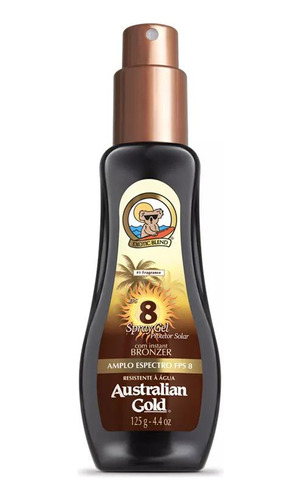 Protetor Solar Spray Bronzer Fps8 Australian Gold 125g