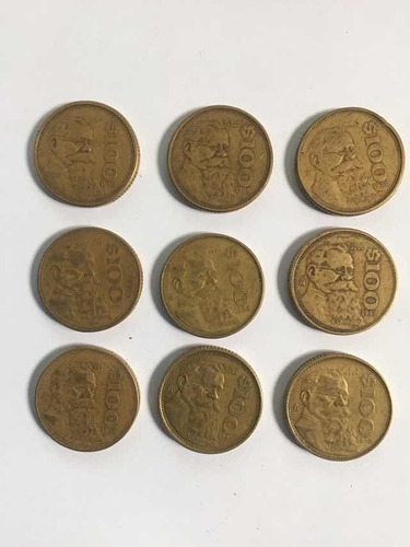 Colección De 9piezas  Moneda 100 Pesos Venustiano Carranza  