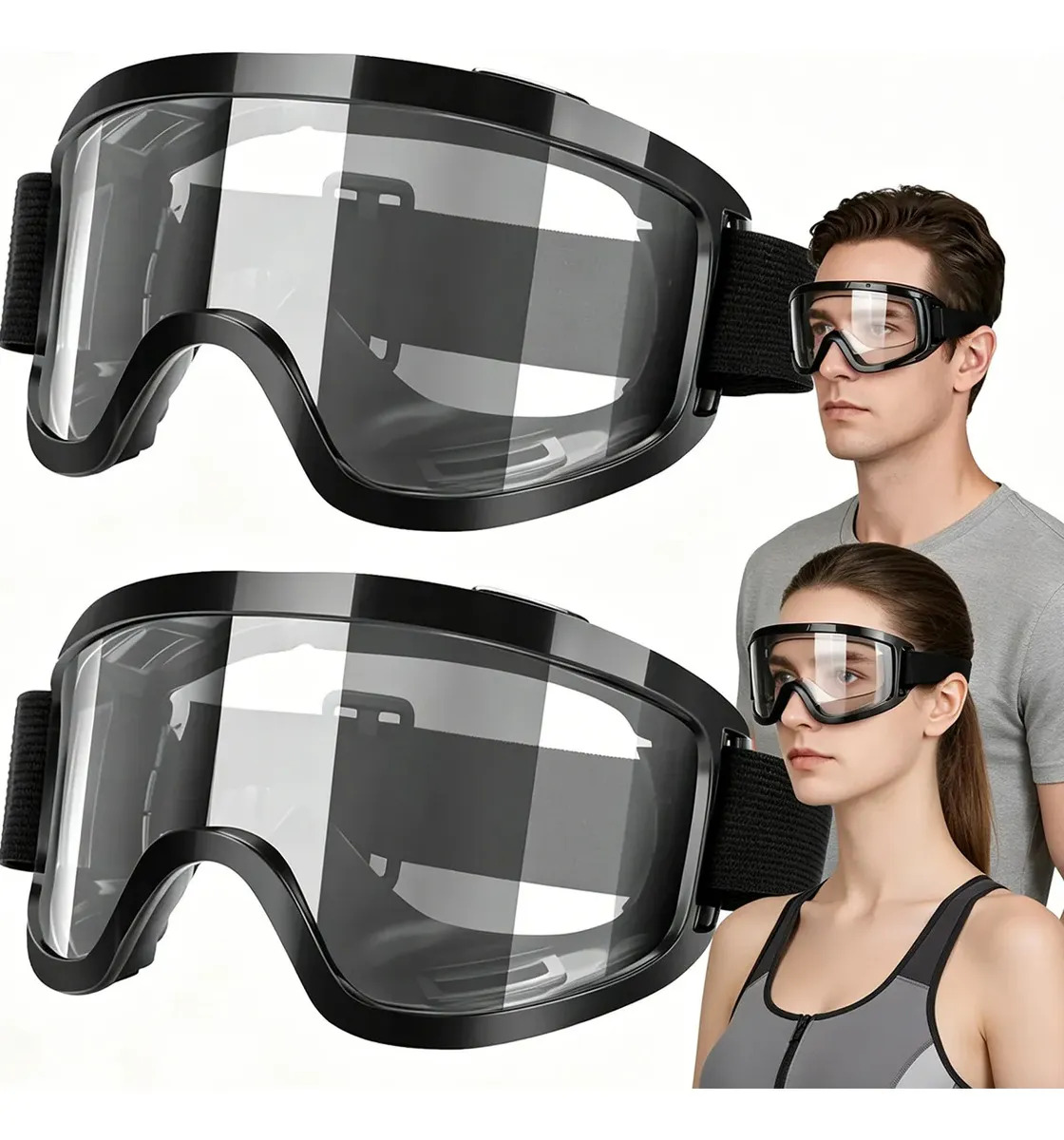 Sagubforl 2pz Goggles De Protección, Lentes Seguridad Industrial, Visión Nítida, Antivaho, Antipolvo Y Con Protección Uv, Superficie De Espejo Para Renovación, Carpintería Y Repara