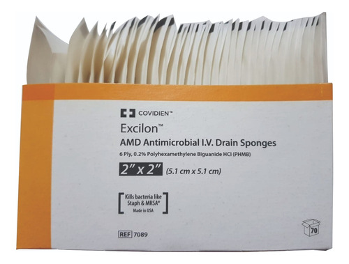 Kendall Excilon Amd Apósito Antimicrobiano 5cm X 5cm C/70 