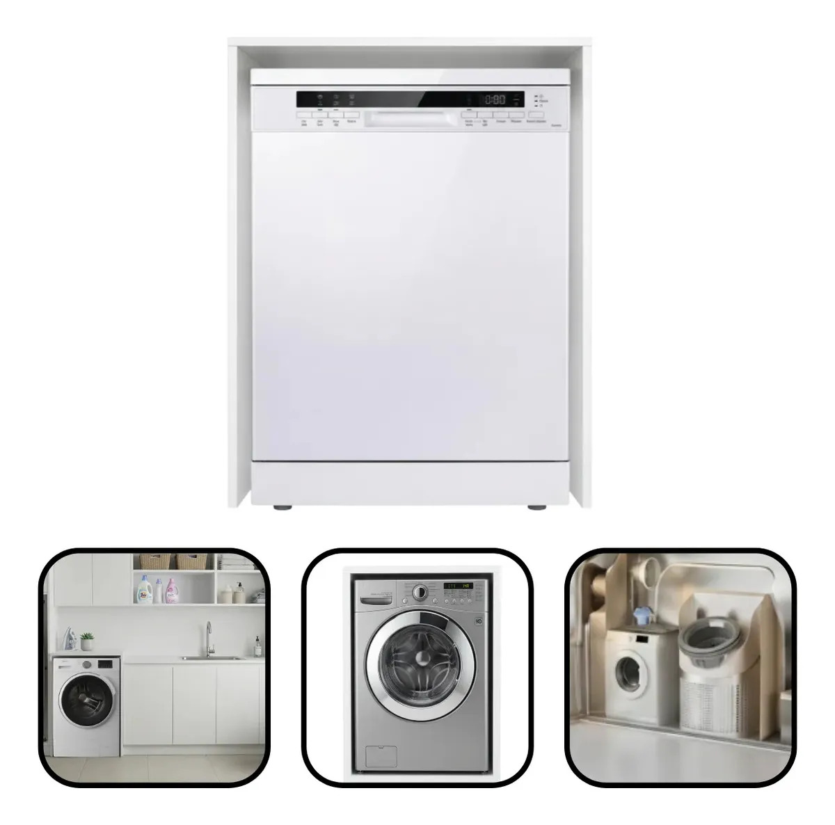 Nicho Para Lava Louças 14 Serviços Midea Mdf 87x66x64cm Branco