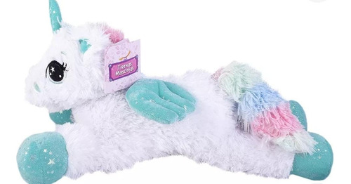 Peluche Unicornio Blanco Con Brillos 45cm El Duende Azul 