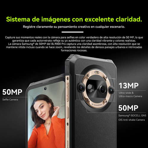 Blackview Bl9000 Pro 5g Rugged Smartphone Desbloqueado Canadá Con Flir Cámara De Imagen Térmica, 36gb +512gb, Android 14 5g Dual Sim 120hz 6.78 Fhd+