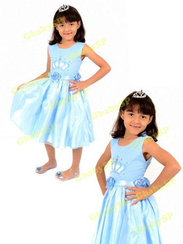 Vestido Fantasia Elsa Frozen Rainha Do Gelo - Pronta Entrega