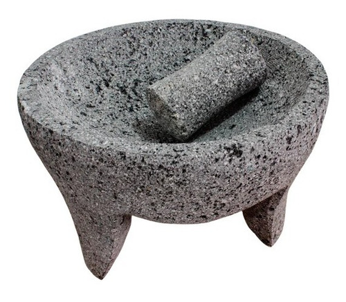 Molcajete Tradicional De Piedra Volcánica Con Poro Cerrado 