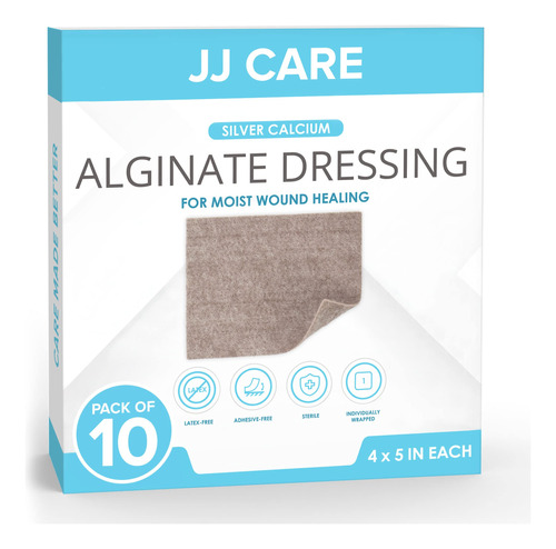 Jj Care Aposito Para Heridas De Alginato De Calcio Plateado