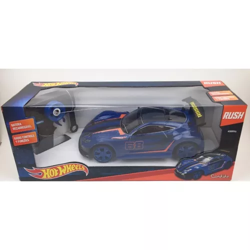 CARRO COM CONTROLE REMOTO RUSH HOT WHEELS 49MHZ CANDIDE 4548