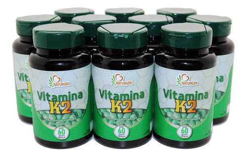 10x Vitamina K2 Menaquinona 250 Mg 60 Caps Kit Familia