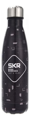 Botella 500 Ml Estampada Metal Rosca Escolar Color Negro
