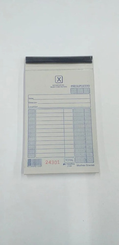 Imagen 3 de 6 de Talonario Presupuesto Chico Duplicado Con Carbónico X 120 Un