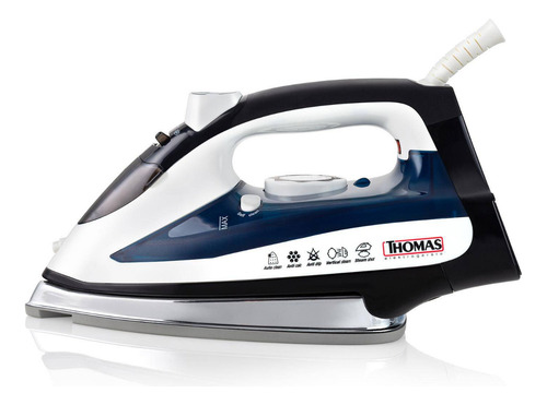 Imagen 6 de 10 de Plancha A Vapor 2200 W Blanco/azul Thomas Modelo Th-7170