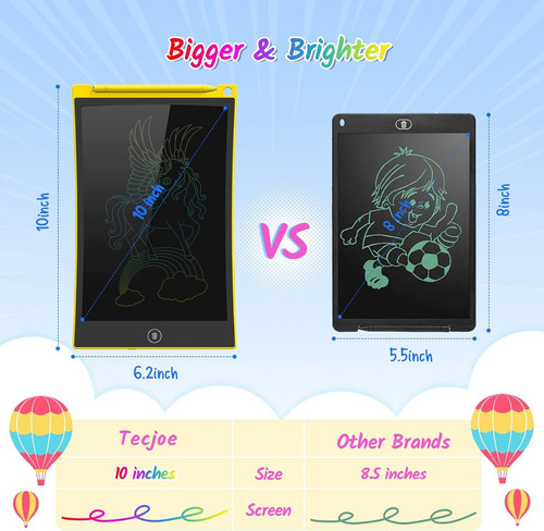 Tableta De Escritura Lcd Tecjoe Colorful Doodle De 10 Pulgad
