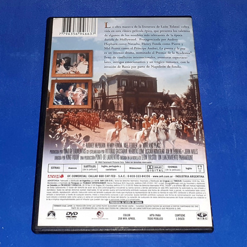 La Guerra Y La Paz Cine Epico Dvd Arg Maceo-disquería (Usado)