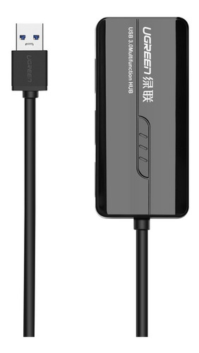 Hub Usb 3.0a Para Rj45 + 3 Usb 3.0a Preto