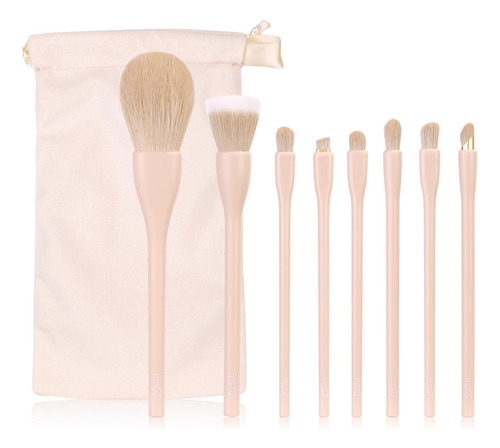 Set 8 Brochas Maquillaje Para Polvo Corrector Difuminar Y So
