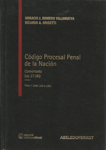 Código Procesal Penal Nación Villanueva 3 Ts Romero Vill 