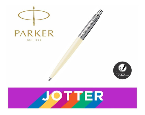 Boligrafo Parker Jotter Metalico Colores Personalizada Color De La Tinta Negro Color Del Exterior Blanco