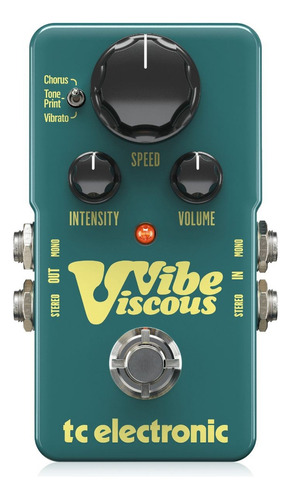 Pedal Vibrato Chorus electrónico Viscous Vibe Tc, color negro