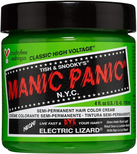  Tinte Para Cabello En Crema Semipermanente Manic Panic Tono Verde