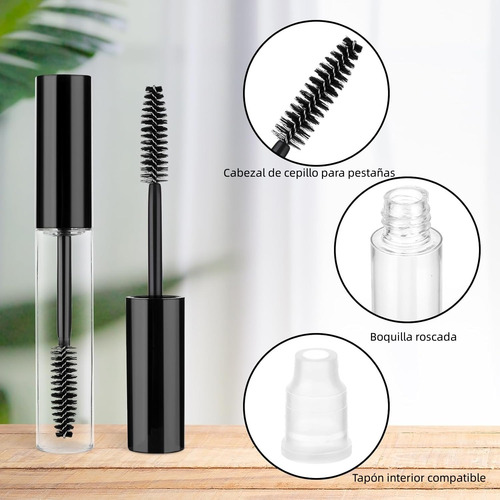 30 Envases Rimel Vacío 4ml Caja Pestañas Cepillos+accesorio Negro