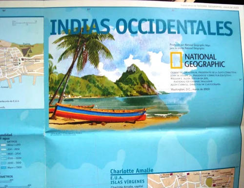 Mapa Nat Geo Antillas Cuba Caribe Indias Occidentales Islas (Usado)