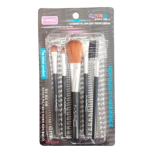 Set Kit 5 Brochas De Maquillaje Para Rostro Y Ojos