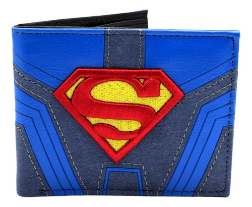 Cartera Denim De Superman - Dc Comics - Logo Bordado