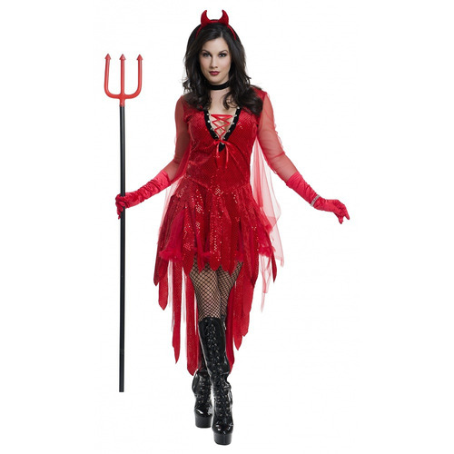 Disfraz Para Mujer Diabla Roja Talla X Large Hallowe 