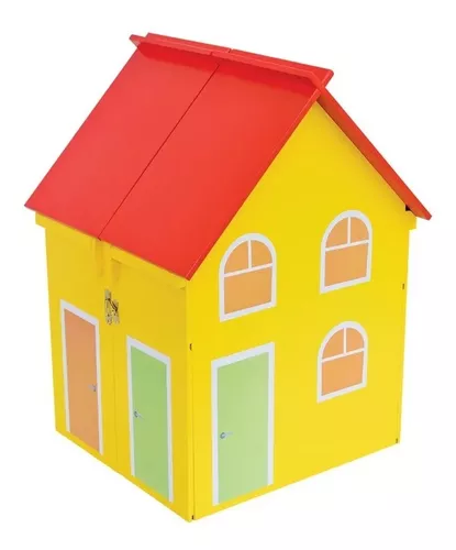 Casinha Da Peppa Pig Mobiliada Em Madeira Mdf C/ Móveis 41cm