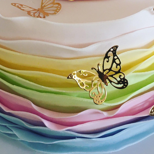 30 Mariposas Cartulina Metalizada Tarjetas Souvenir Bautismo