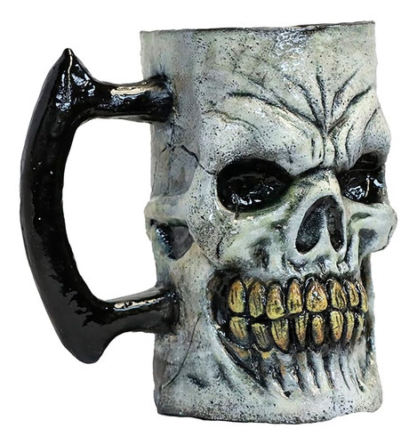 Taza Coleccionable White Skull Mug Marca Ghoulish 350010 Color Blanco