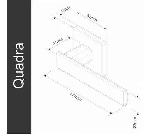 Fechadura Pado Residence ZM Quadra Externa Roseta 701-80E Cromado
