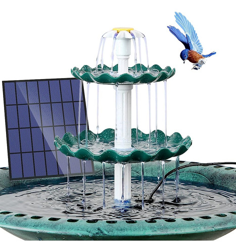 ~? Fuente De Baño Solar Para Pájaros Amztime, Baño Para Pája