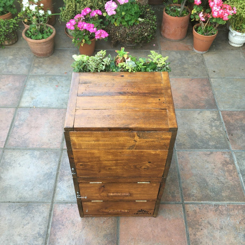 Imagen 5 de 6 de Compostera Abonia Madera Reciclada 60 L Vertical